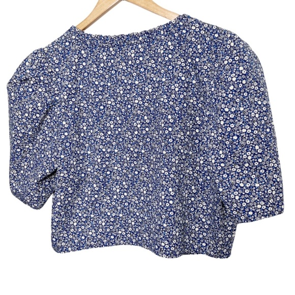 New with Tags Levi's Womens Joella Button-Up Floral Puff Sleeve Crop Blouse - Picture 8 of 16